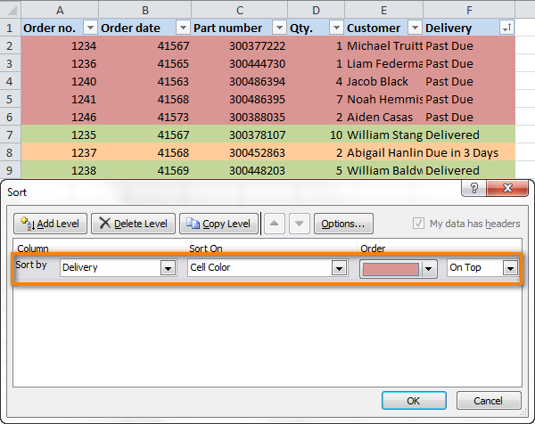 Cách tô màu dòng có điều kiện trong Excel trong 1 nốt nhạc