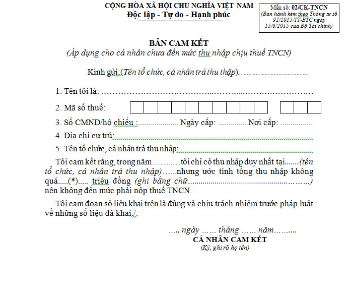 Mẫu số 02.CK TNCN