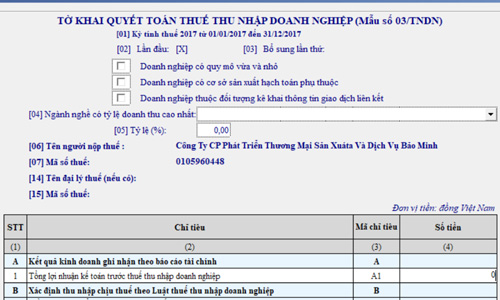 Hướng dẫn hạch toán chi phí thuế thu nhập doanh nghiệp TK 821 17 quyet toan thue tndn 03 tndn