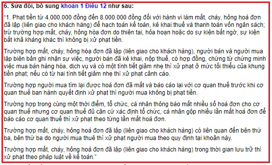 biên bản mất hóa đơn