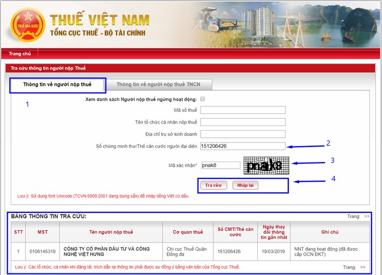 Hưỡng dẫn tra cứu mst doanh nghiệp trên tổng cuc thuế