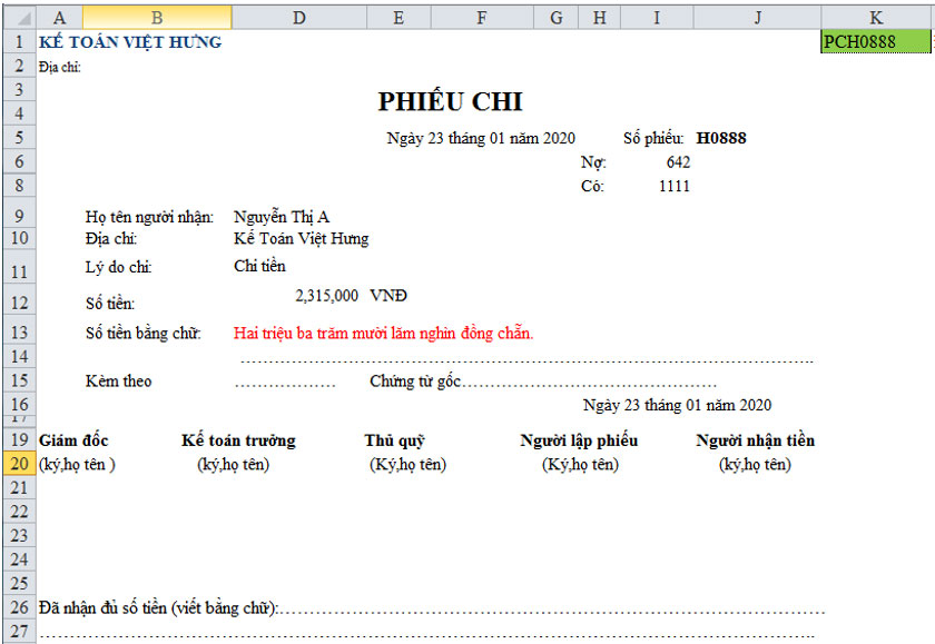 Hướng Dẫn Cách Lập Phiếu Thu Chi Excel Tự Động Năm 2020