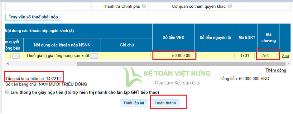 nộp tiền thuế điện tử 2020