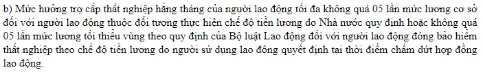 mức trợ cấp bảo hiểm thất nghiệp