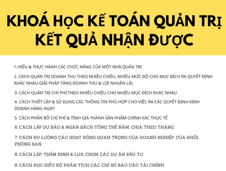 khóa học kế toán quản trị online chuyên sâu