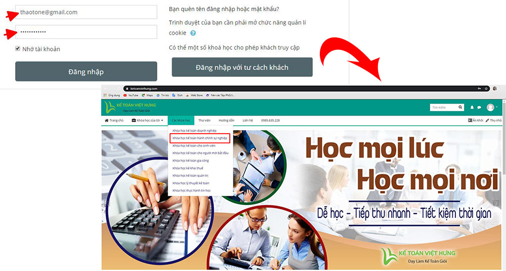 học kế toán online