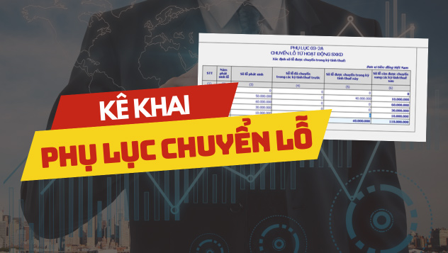 kê khai phụ lục chuyển lỗ