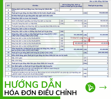 hóa đơn điều chỉnh