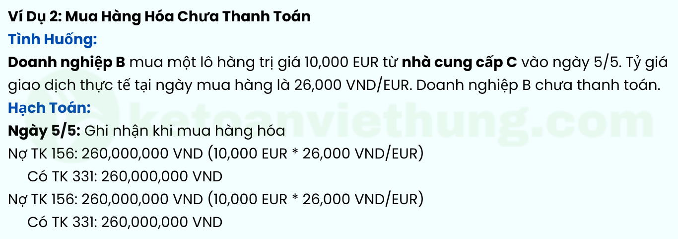 hạch toán chênh lệch tỷ giá hối đoái phát sinh trong kỳ 5