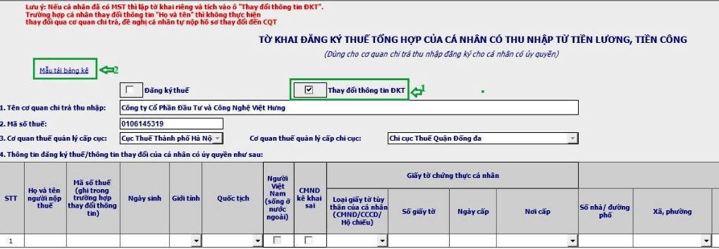 Đăng Ký Thay Đổi Thông Tin Người Lao Động Qua Cơ Quan Chi Trả Trên HTKK Nhanh Nhất 4 thay đổi thông tin người lao động