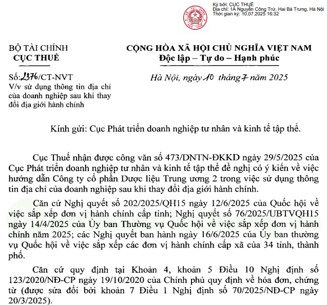 Cách Xuất Hóa Đơn Điện Tử Khi Thay Đổi Địa Giới Hành Chính 2025 2 thay đổi địa giới hành chính 2025
