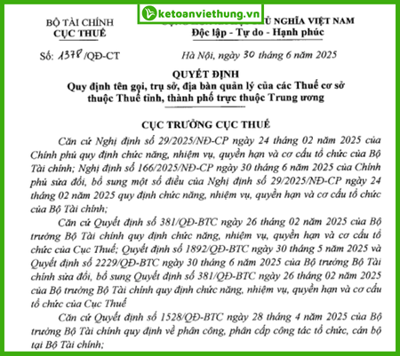 thuế cơ sở thành phố hà nội