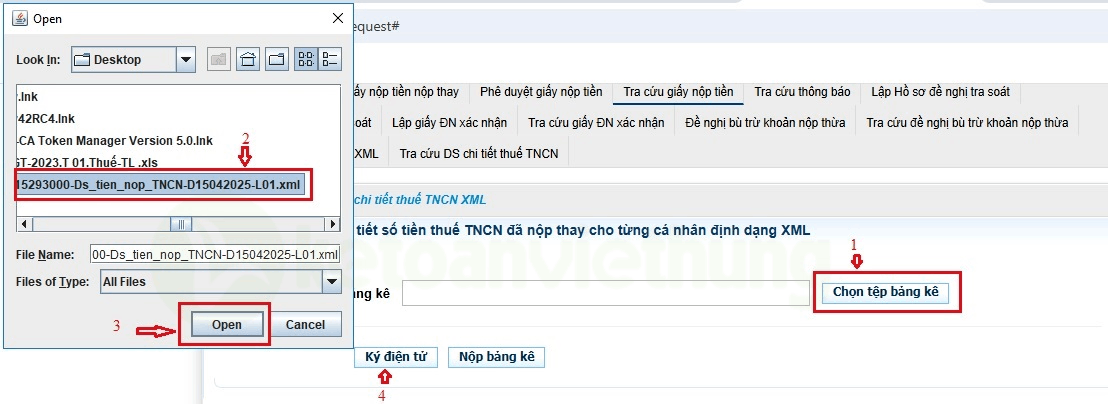 Cách Nộp Danh Sách Số Tiền Nộp Thuế TNCN Đã Nộp Thay 3 danh sách số tiền nộp thuế tncn 3