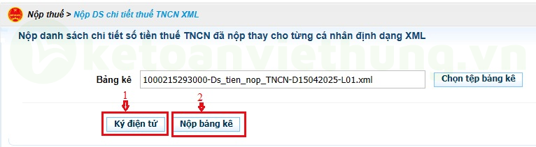 Cách Nộp Danh Sách Số Tiền Nộp Thuế TNCN Đã Nộp Thay 9 danh sách số tiền nộp thuế tncn 13