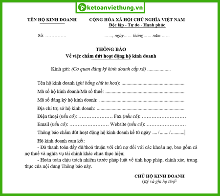 Hướng Dẫn Giải Thể Hộ Kinh Doanh Cá Thể: Hộ Khoán & Hộ Kê Khai 1 giải thể hộ kinh doanh